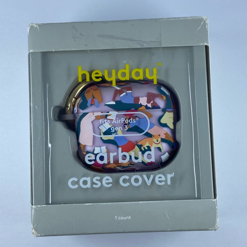 🔵 Heyday Earbud Case Covers for AirpodsGen3 w/ Ring Clip, Lounging People NWT